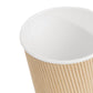 12oz (340ml) Kraft Ripple Recyclable Coffee Cups - Eco Leaf Products