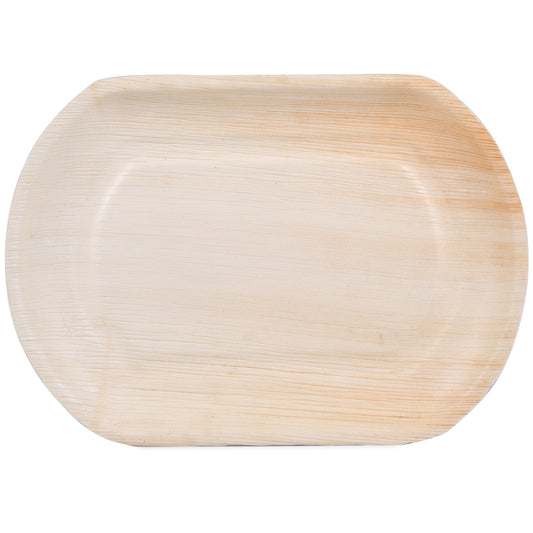 Large Round Oval Disposable Bamboo Tray 14" x 10" - Eco Leaf Products