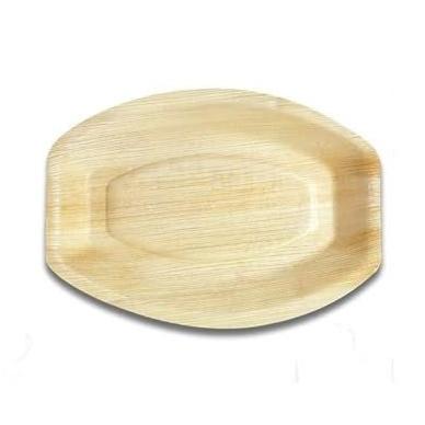 11" x 7" Medium Oval Disposable Bamboo Serving Tray - Eco Leaf Products