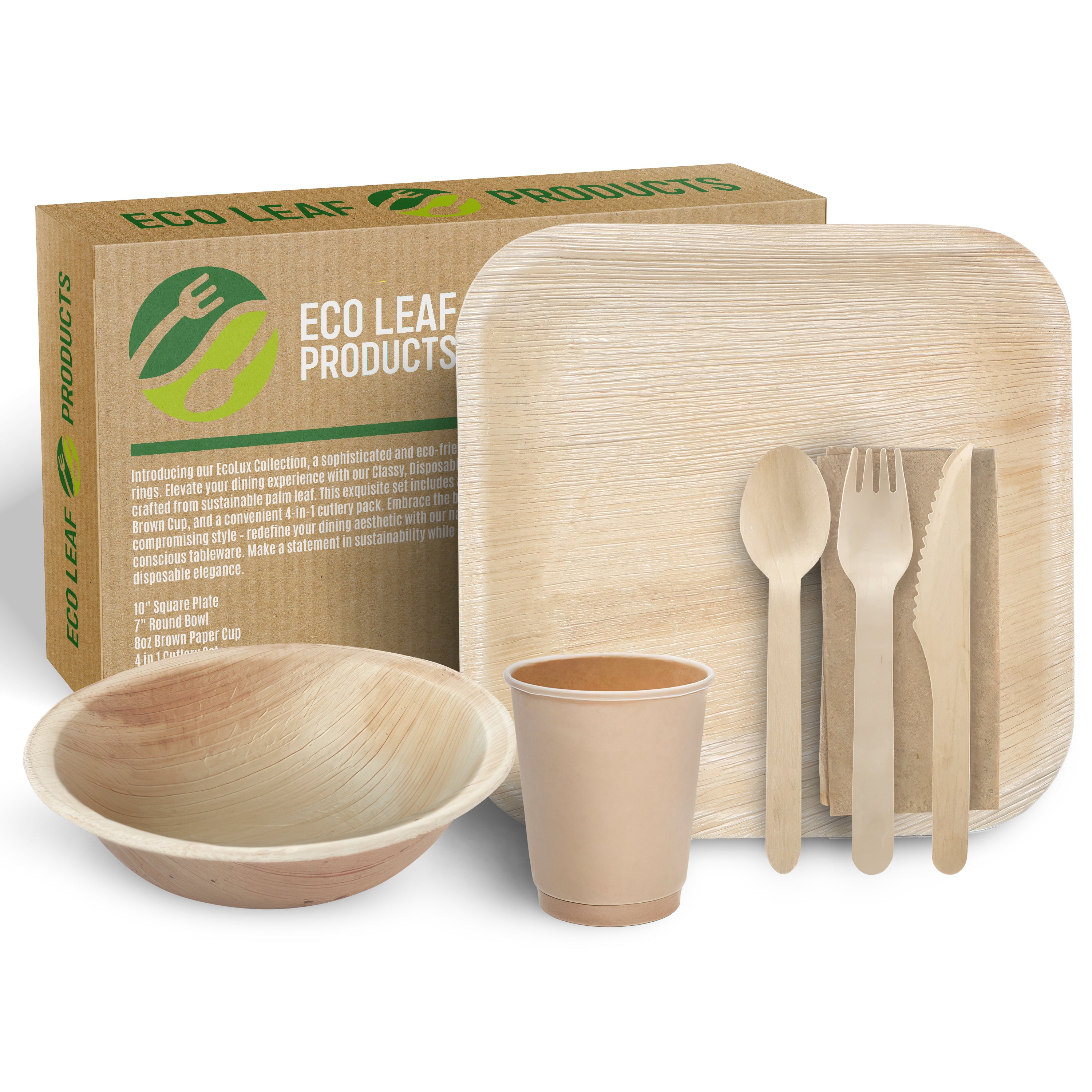 Eco Friendly BBQ Bundle Palm Leaf Plates Bowls Eco Leaf Products