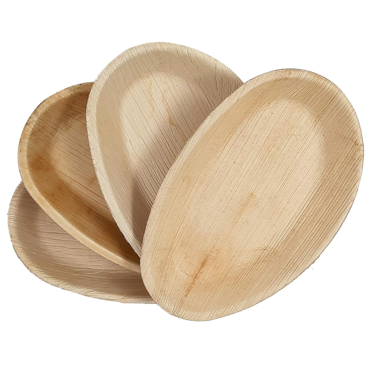 Large Oval Disposable 10" (25cm) Bamboo Palm Leaf Plates