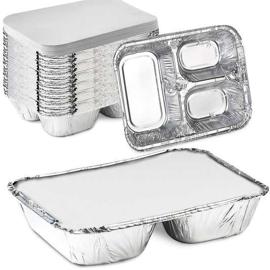 Lids For Foil 3-Compartment Tray - Eco Leaf Products