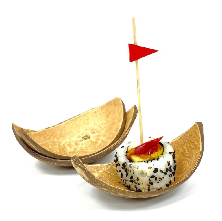 Coconut Shell Boats 10cm Semi Polished - Eco Leaf Products