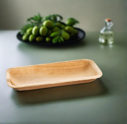 Sushi Serving Disposable Bamboo Tray 7" x 3" (18cm x 8cm) - Eco Leaf Products