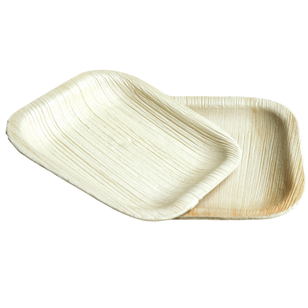 6" (15 cm) Square Palm Leaf Bamboo Plates - Eco Leaf Products