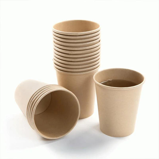 Bamboo Paper Cups - Brown Kraft Single Wall 8oz Medium - Eco Leaf Products