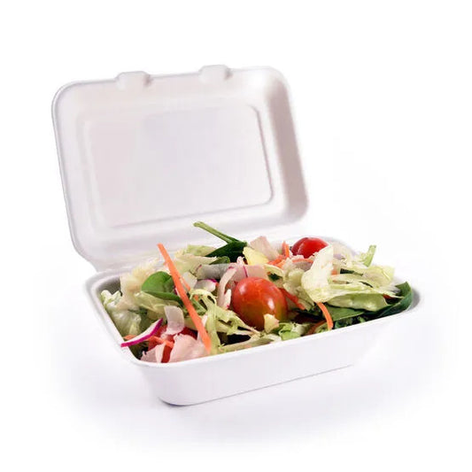 White Clamshell 7" x 5" Disposable Takeaway Box