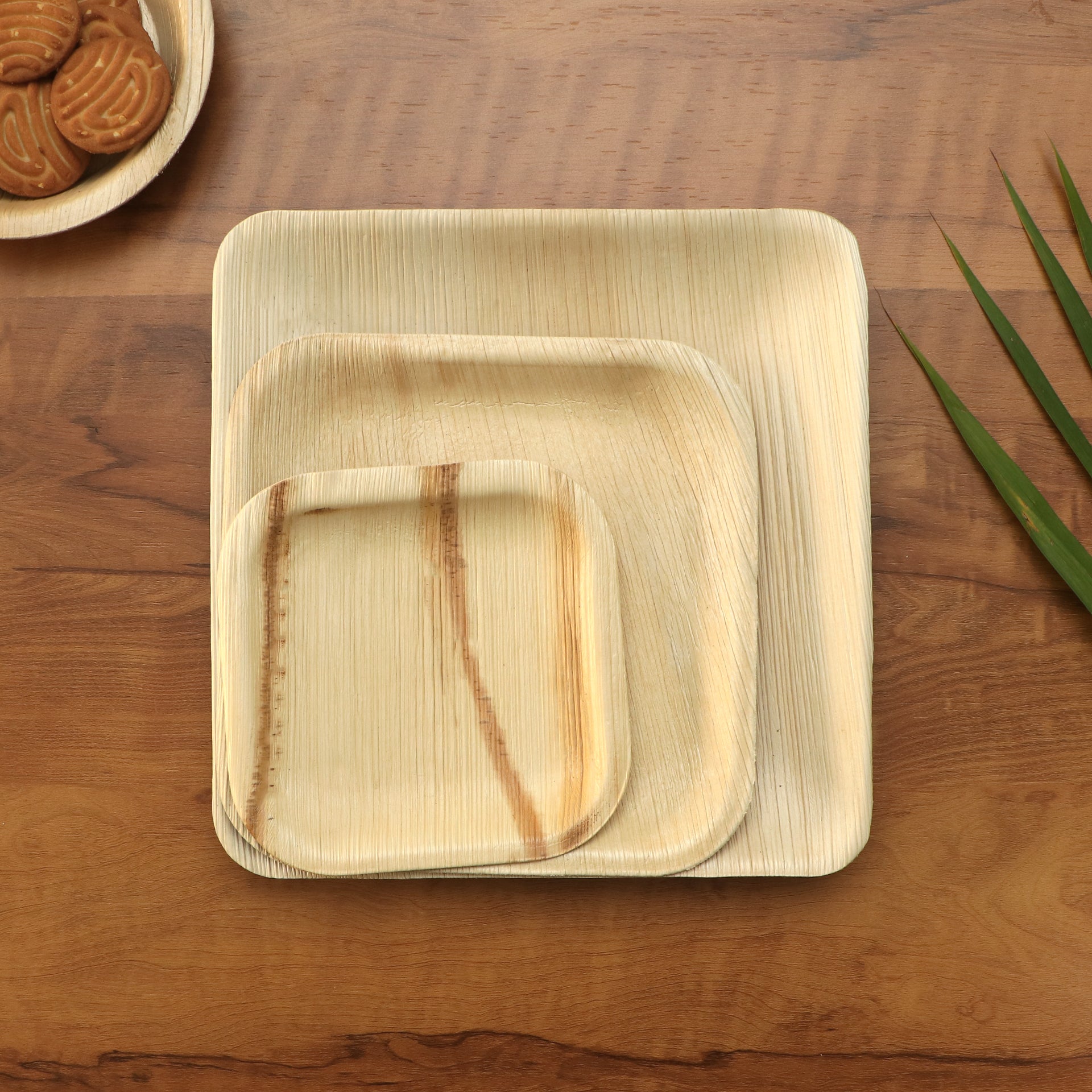 6" / 15 cm Square Palm Leaf Plate - Eco Leaf Products