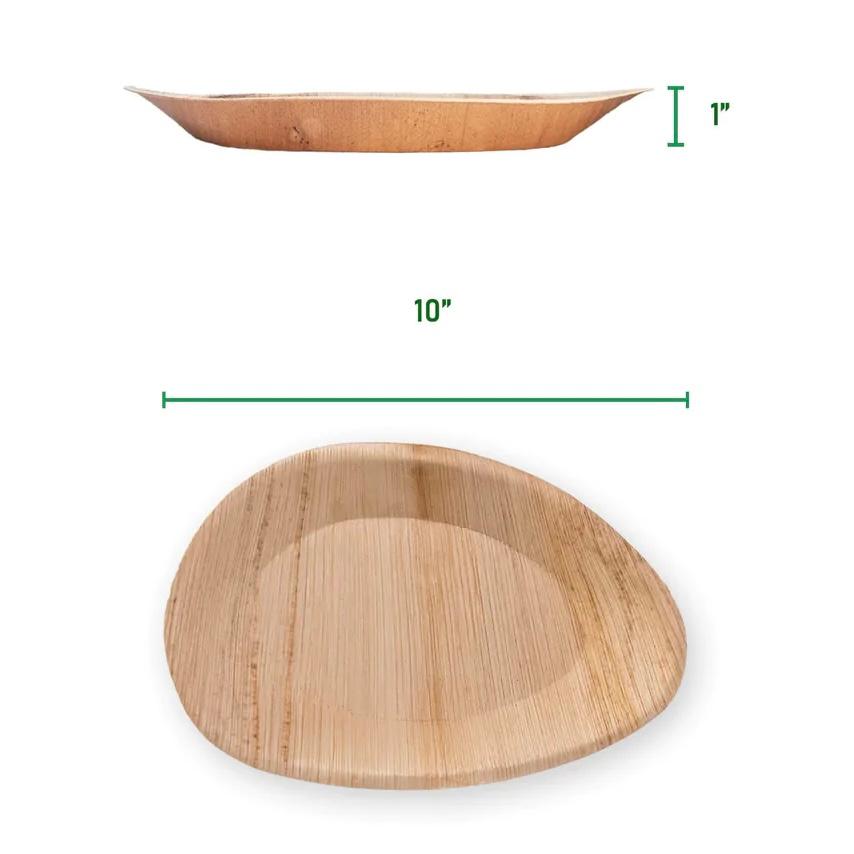 Large Oval Disposable Plate 10" x 6.5" Baboo Like Palm Leaf Plates - Eco Leaf Products